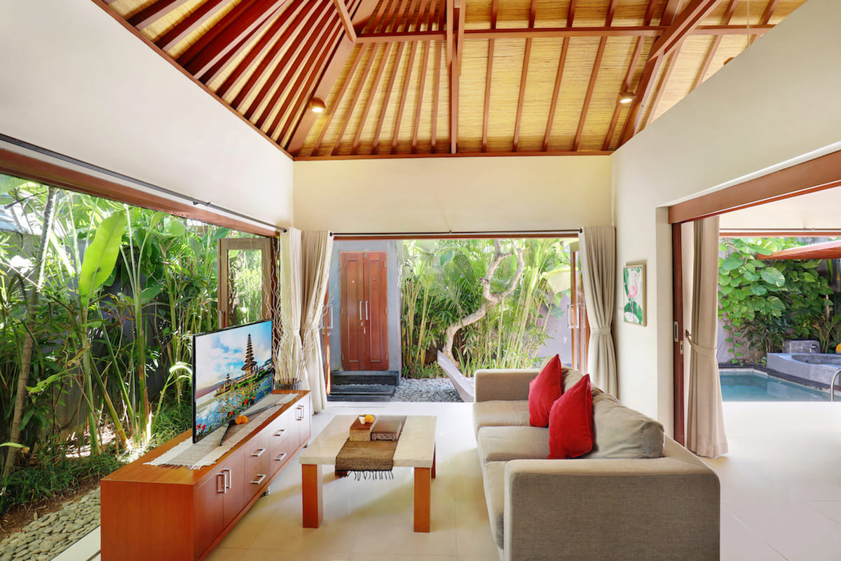 bedroom pool view - Kriyamaha 1 bedroom Villa Legian Bali